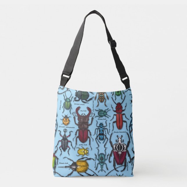 Bolsa Ajustável Besouros em azul (Frente)