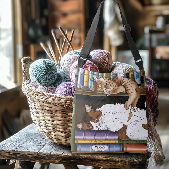 Bolsa Ajustável Biblioteca do Book Shelf Cats (Criador carregado)