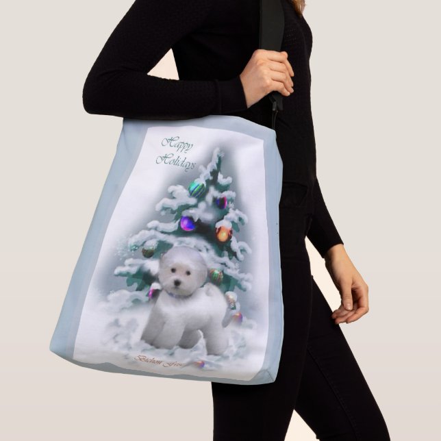 Bolsa Ajustável Bichon Frise Christmas (Close Up)
