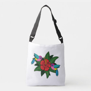 Bolsa Ajustável Bicicletas bonitas em Hibiscus Flower Cartoon - W
