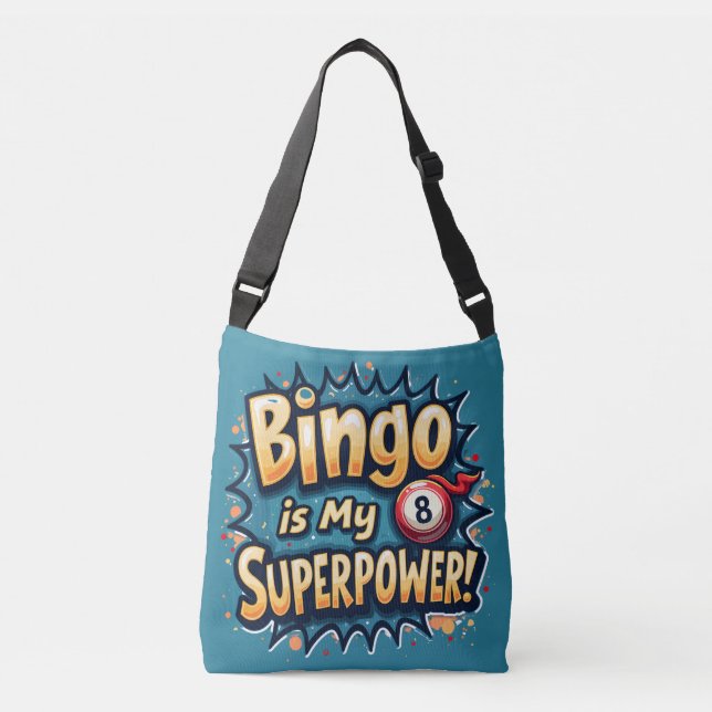 Bolsa Ajustável Bingo É O Meu Superpoder Retro Bingo Love (Frente)