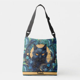 Bolsa Ajustável Black Cat e Celestial Moon Crossbody