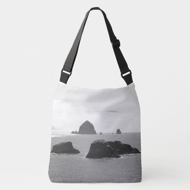 Bolsa Ajustável Black & White Cannon Beach Stacks Large (Frente)