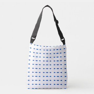 Bolsa Ajustável Blue Dash Crossbody: Saco Minimalista Moderno
