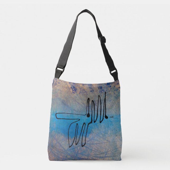 Bolsa Ajustável Blue Dog, Abstract Art (Frente)