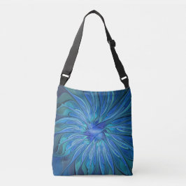 Bolsa Ajustável Blue Flower Fantasy Pattern, Abstract Fractal Art