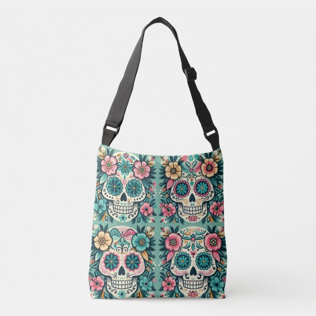 Bolsa Ajustável Boho CaveirasDoces (Frente)