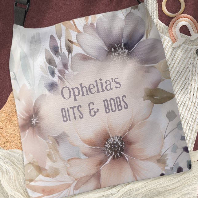Bolsa Ajustável Boho Chic Florals deixa nome bebê (Criador carregado)