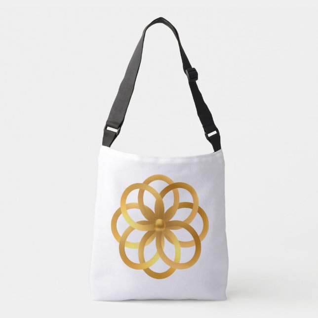Bolsa Ajustável Boho Chic Mandala Dourada (Frente)
