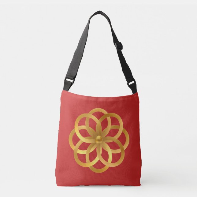 Bolsa Ajustável Boho Chic Mandala Dourado (Frente)