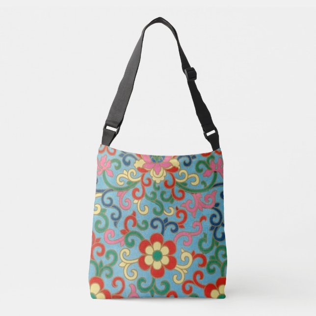 Bolsa Ajustável Boho Chic Retro Oriental Floral (Frente)