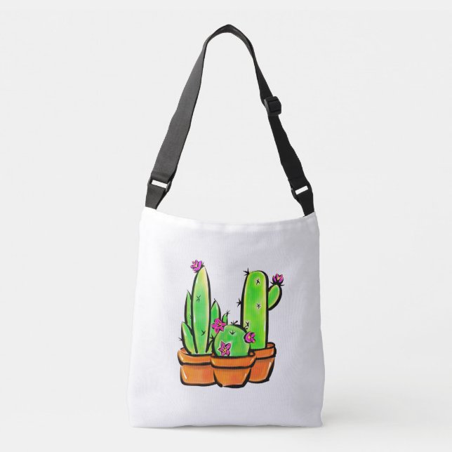 Bolsa Ajustável Boho Elegante Cactus cactos suculenta (Frente)