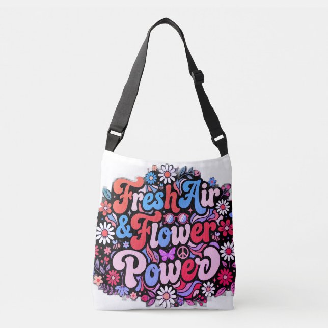 Bolsa Ajustável Boho Flower Power Graphic (Frente)