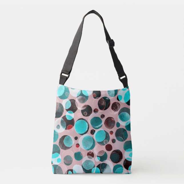 Bolsa Ajustável Bolinhas aquarela, padrão abstrato. (Frente)