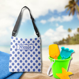 Bolsa Ajustável Bolinhas Azul Grande Moderna