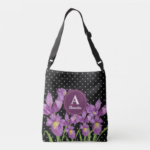 Bolsa Ajustável Bolinhas brancas pretas de íris púrpura de água