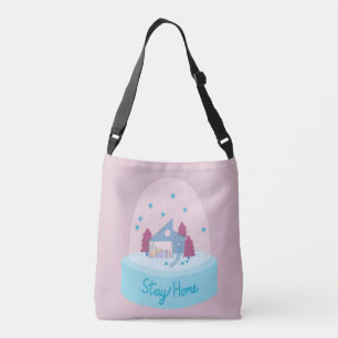 Bolsa Ajustável Bolinhas de Neve com Corações Fique em Casa