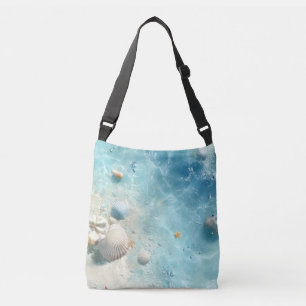 Bolsa Ajustável "Bolsa transversal azul Ocean Beach Seashells   Ve