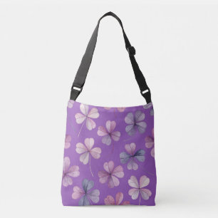 Bolsa Ajustável “Bolsa Transversal Floral Roxa – Design de Trevo R