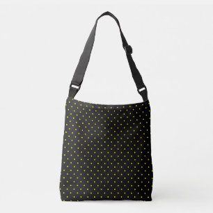 Bolsa Ajustável Bolso Totô Preto com Bolinhas Amarelas