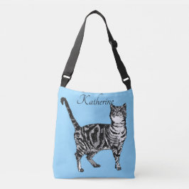 Bolsa Ajustável Bonitinho Azul Meninas Tabby Cat cats Handbag