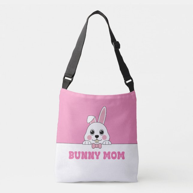 Bolsa Ajustável Bonito Coelhinho Mãe Rosa (Frente)