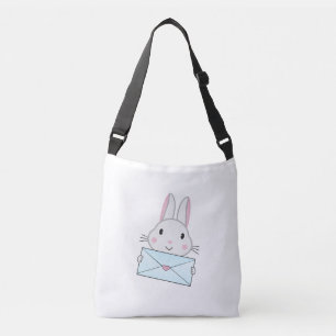 Bolsa Ajustável Bonito coelhinho segurando carta de amor