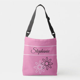 Bolsa Ajustável Bonito cor-de-rosa com o seu nome, iniciais ou mon