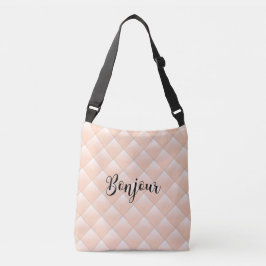 Bolsa Ajustável Bonjour Hello Diamond Quilt Pattern Modern