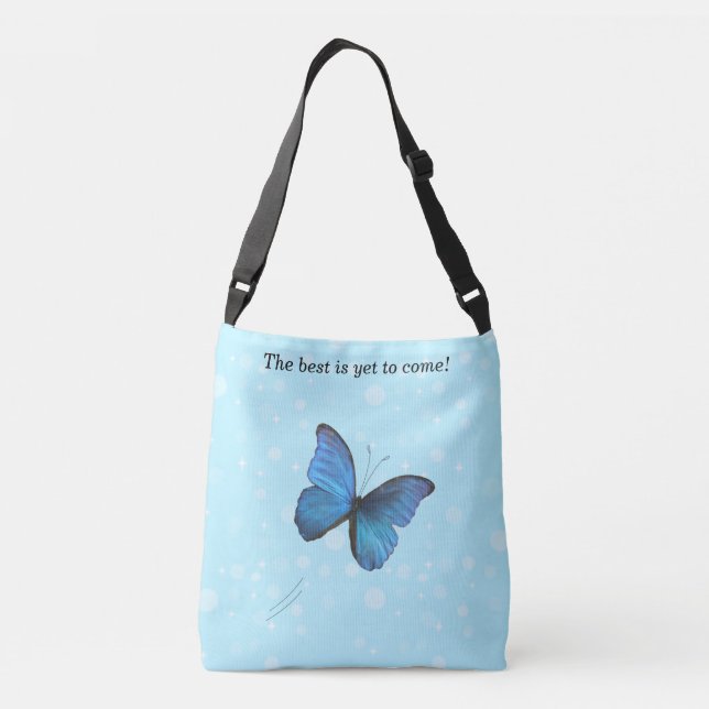 Bolsa Ajustável Borboleta Azul & Orbes Azul Claro (Verso)