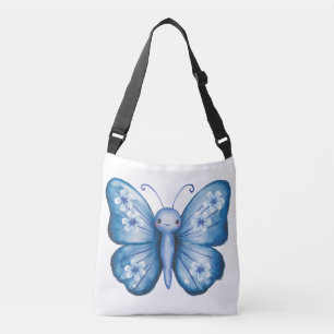 Bolsa Ajustável Borboleta azul pintada com aquarela