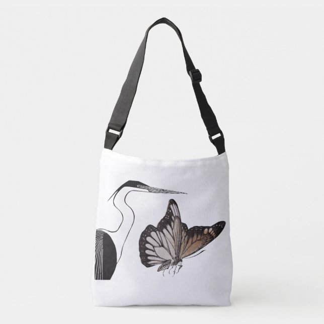 Bolsa Ajustável Borboleta monarca com Egret (Frente)