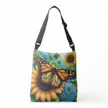 Borboleta Monarch descansando em Sunflower