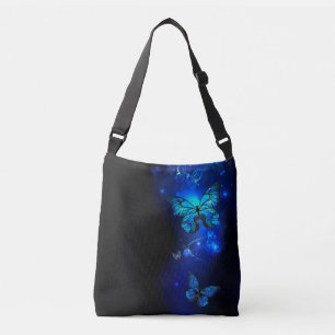 Bolsa Ajustável Borboleta Morpho no Fundo Escuro