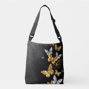 Bolsa Ajustável Borboletas Douradas e brancas