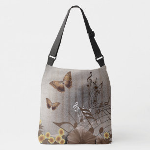 Bolsa Ajustável Borboletas, flores e notas da música