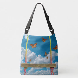 Bolsa Ajustável Borboletas Laranja no céu azul Dreamy