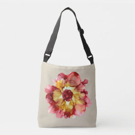 Bolsa Ajustável Borgonha Personalizável e Camellia Dourada floral