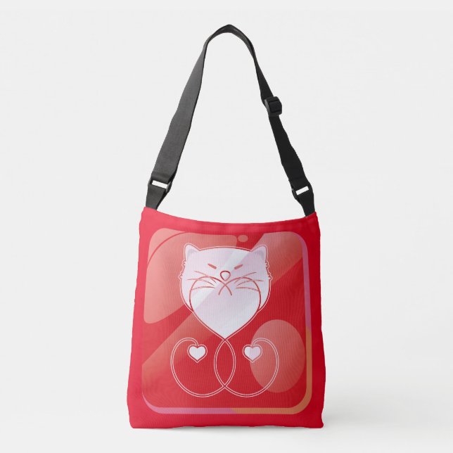 Bolsa Ajustável Botão do Lover de Gato Brilhante (Frente)