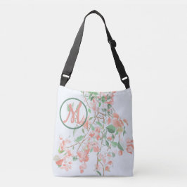 Bolsa Ajustável Bougainvillea Floral Monograma Cor de Água Rosa