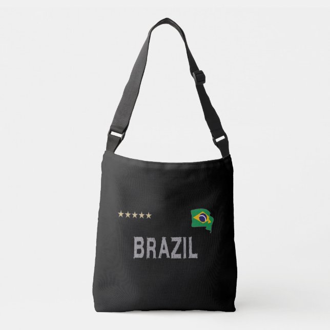 Bolsa Ajustável Brasil: Ventilador de futebol camisa coração (Frente)