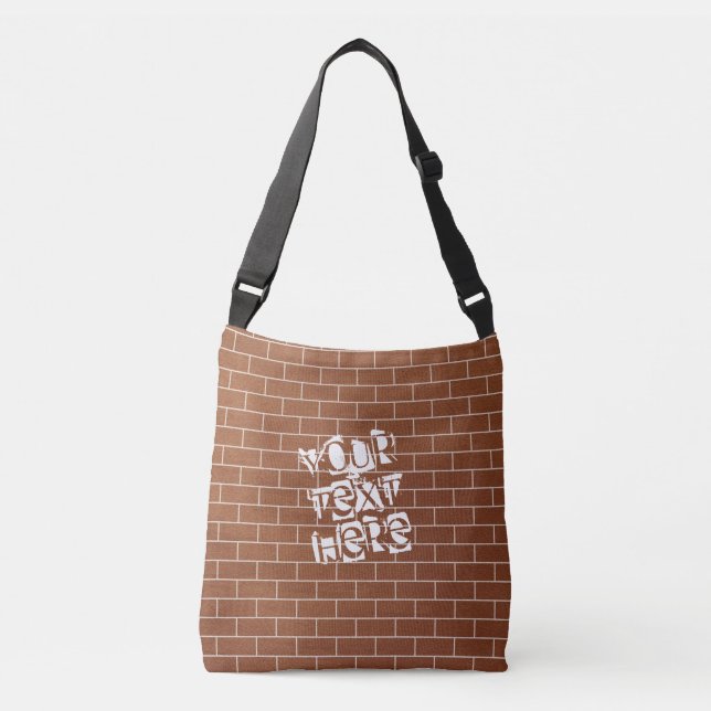 Bolsa Ajustável Brick Wall Crossbody Bag Brown - Texto Personaliza (Frente)