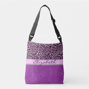 Bolsa Ajustável Brilho roxo personalizado dos pontos do leopardo