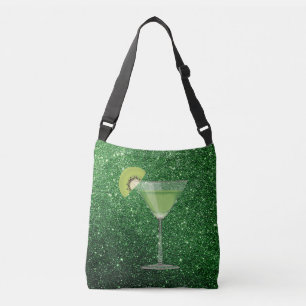 Bolsa Ajustável Brilho verde do falso do cocktail w/Kiwi