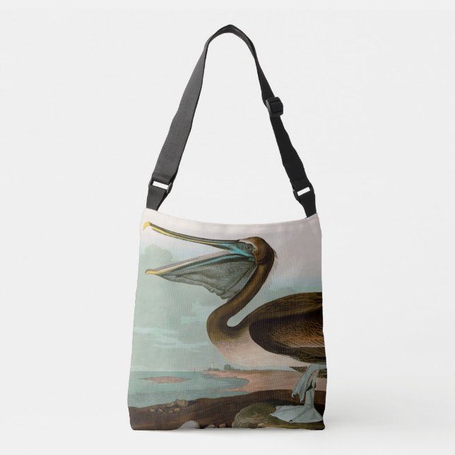 Bolsa Ajustável Brown Pelican Birds of America Audubon Impressão (Frente)