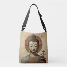 Bolsa Ajustável Buda Encantado em meditação com flores