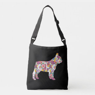 Bolsa Ajustável Bulldog Francês Patterno de Flor Francês Bulldog