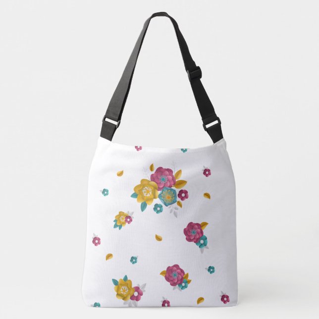 Bolsa Ajustável Buquê de Papel de Flor em Flor 3D em Círculo (Frente)