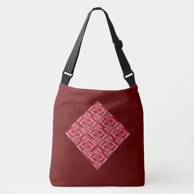 BOLSA AJUSTÁVEL "BURGUNDY RED PATCHWORK QUILARE SQUARE" (Frente)