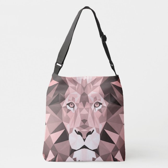 Bolsa Ajustável Cabeça de Leão Geométrico Rosa Regal (Verso)